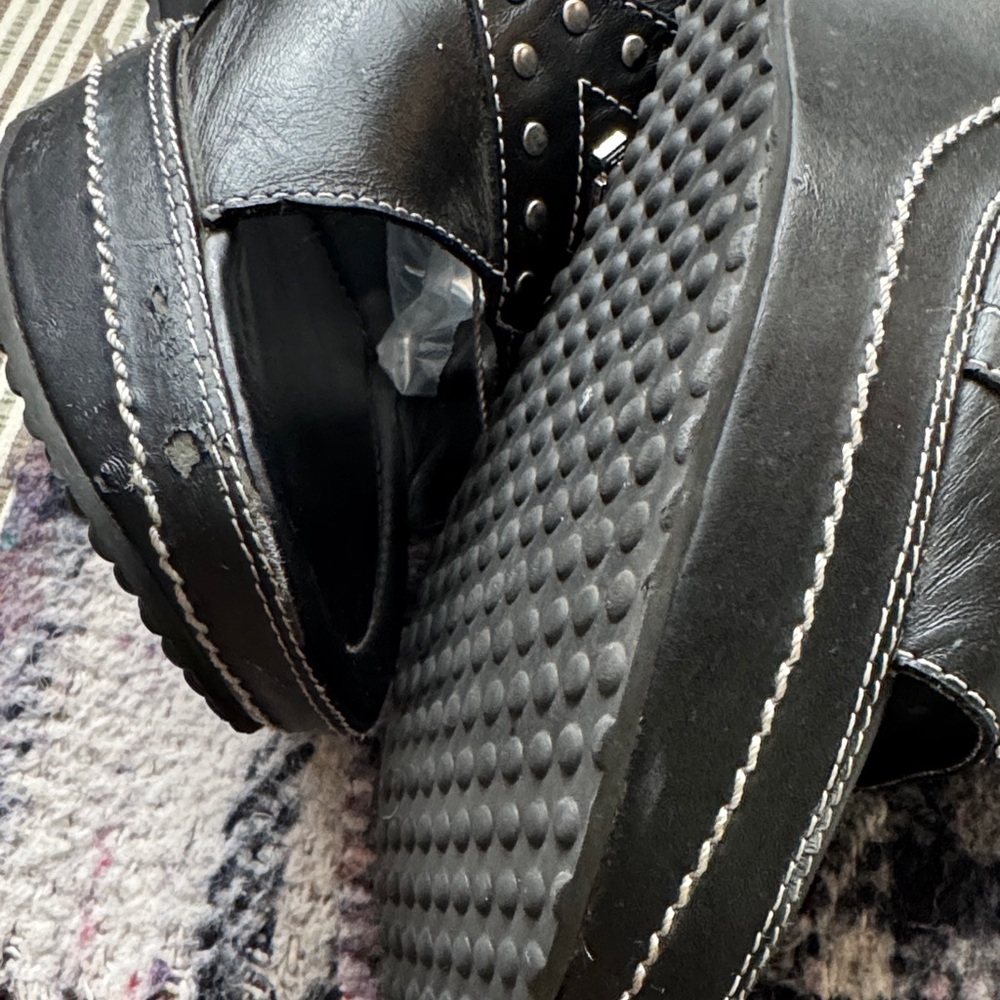 Harley Davidson Black Studded Wedges - Picture 9 of 13